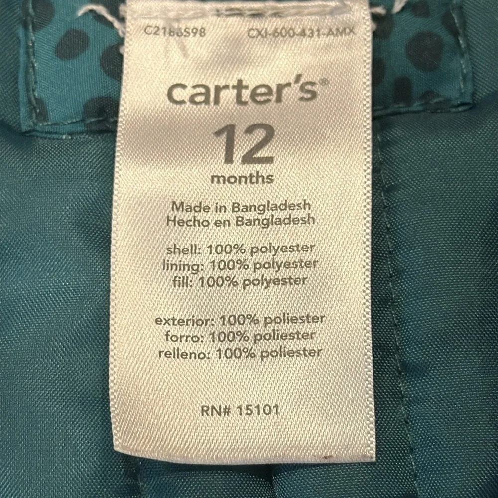 Carter’s boy bib Snowpants size 12 .